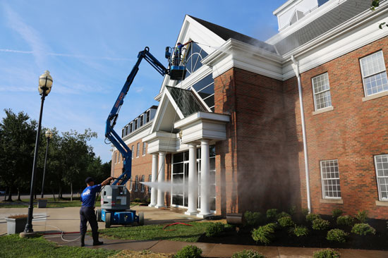 Power Washing the Exterior of a School