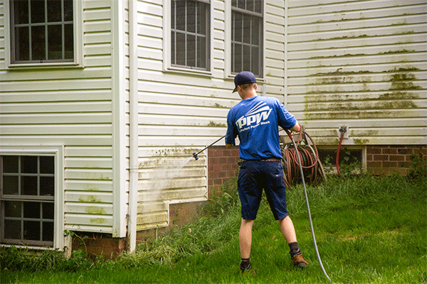 Power washing algae and mold